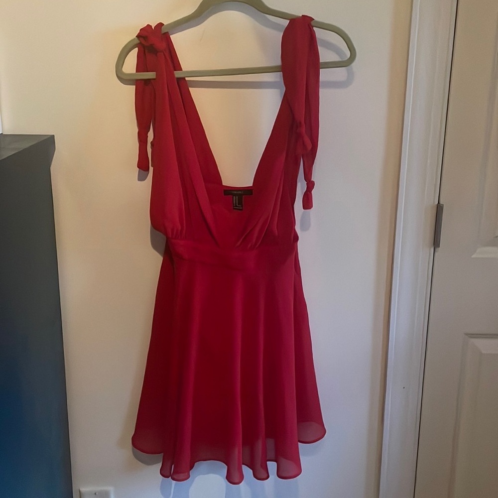 Forever21 Plunging Chiffon Dress (self tie straps)